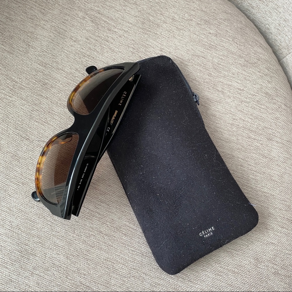 SOLD Celine Aviator Sunglasses in Acetate Black/Havana - Picture 6 of 6